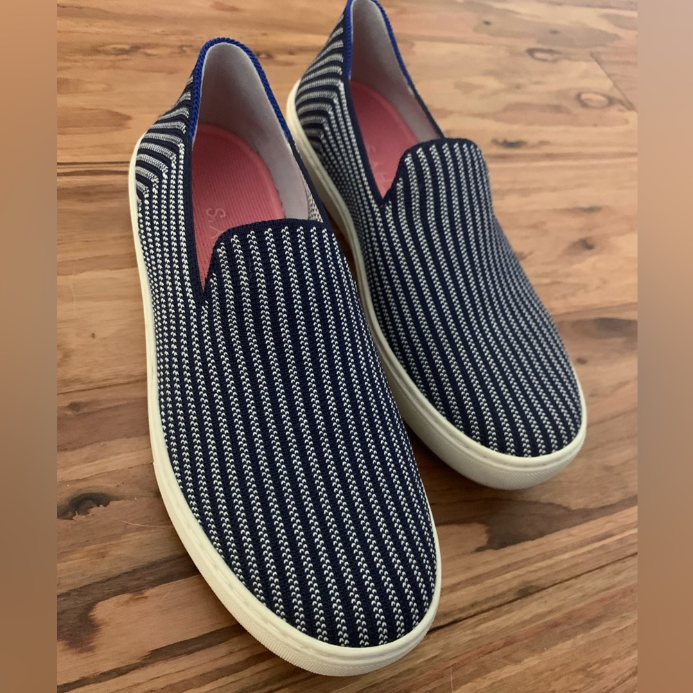 Rothy’s Navy Striped Slip-on Sneakers 8 - VGUC